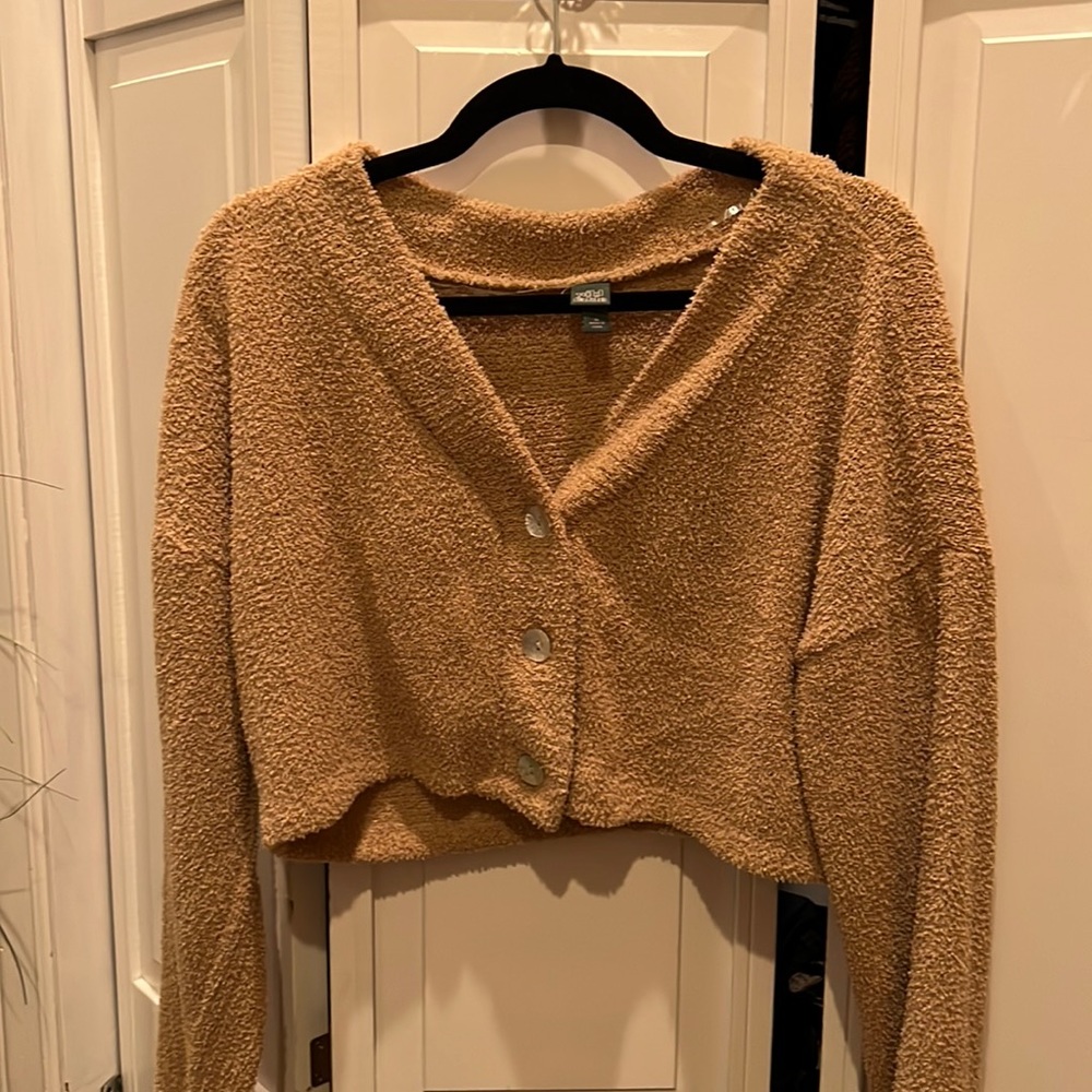 Cropped Button Down Sweater